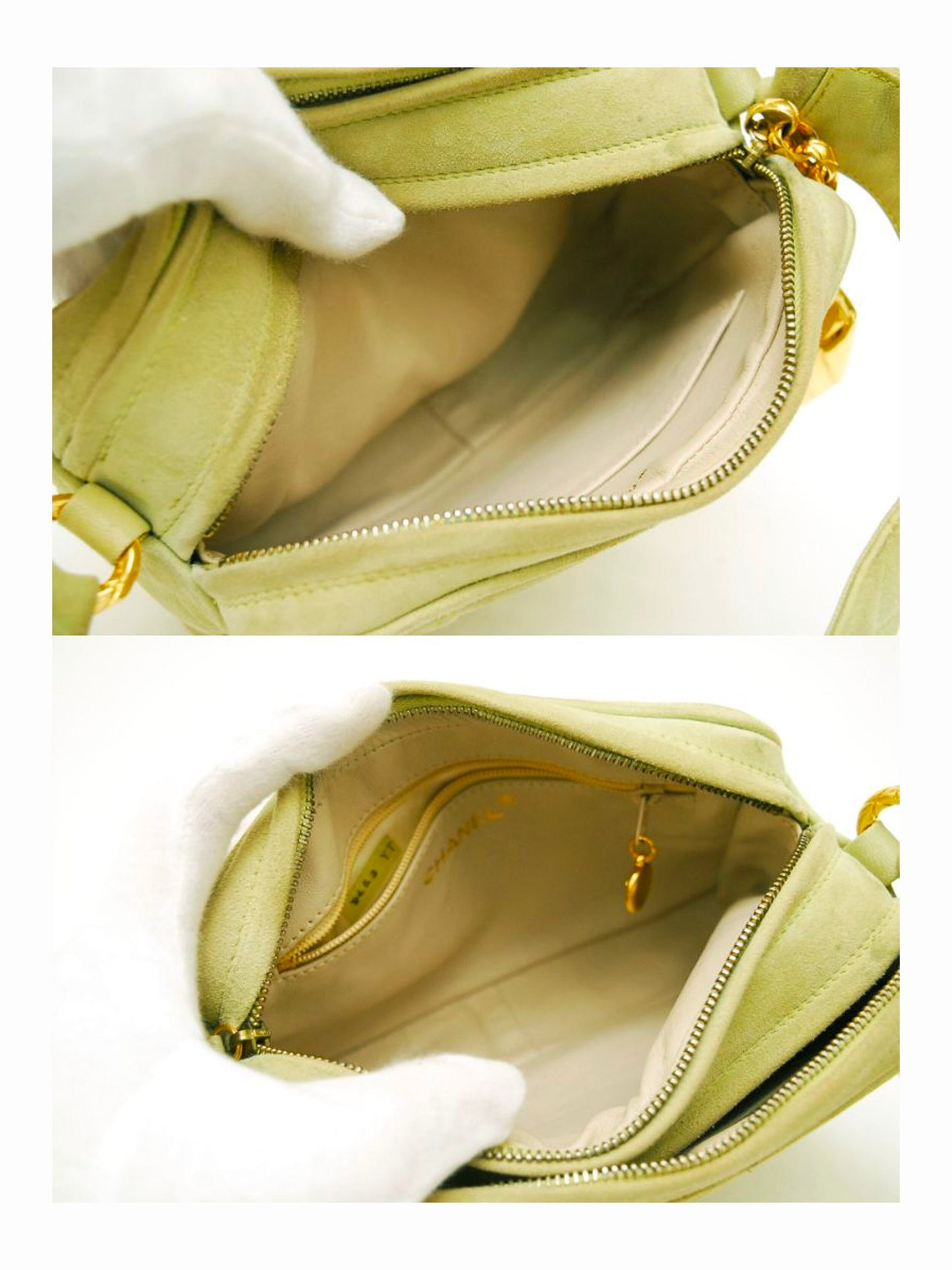 Chanel Suede Green Camera Shoulder Bag