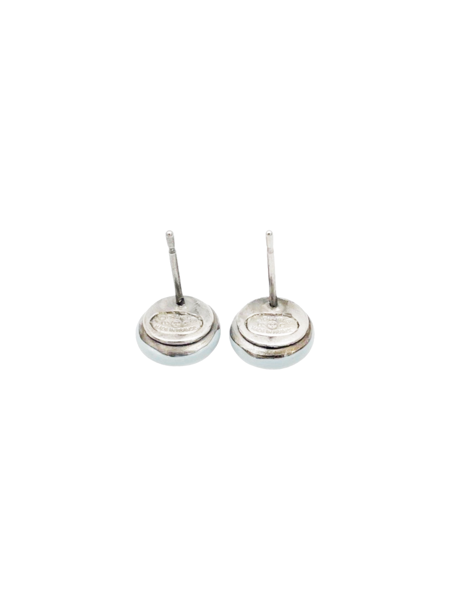 Chanel 2000s Mini Round Coco Blue Earring