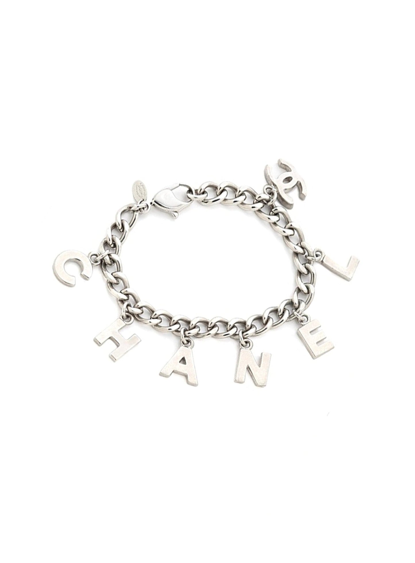 Chanel Silver Letters Charm Bracelet