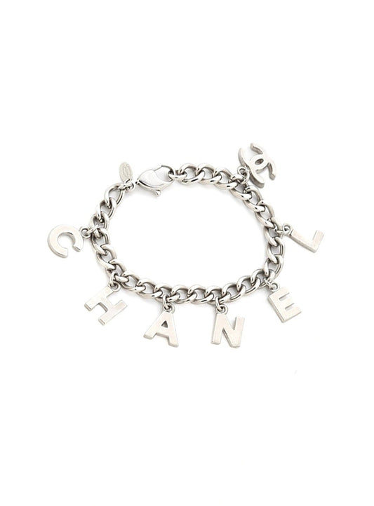 Chanel Silver Letters Charm Bracelet