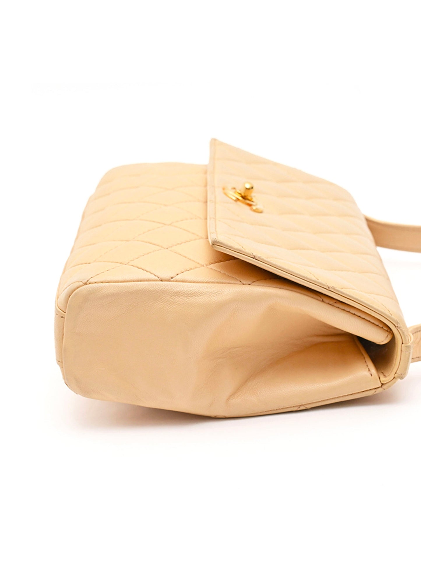 Chanel 2000s Beige Small Leather Matresse 5s Handbag