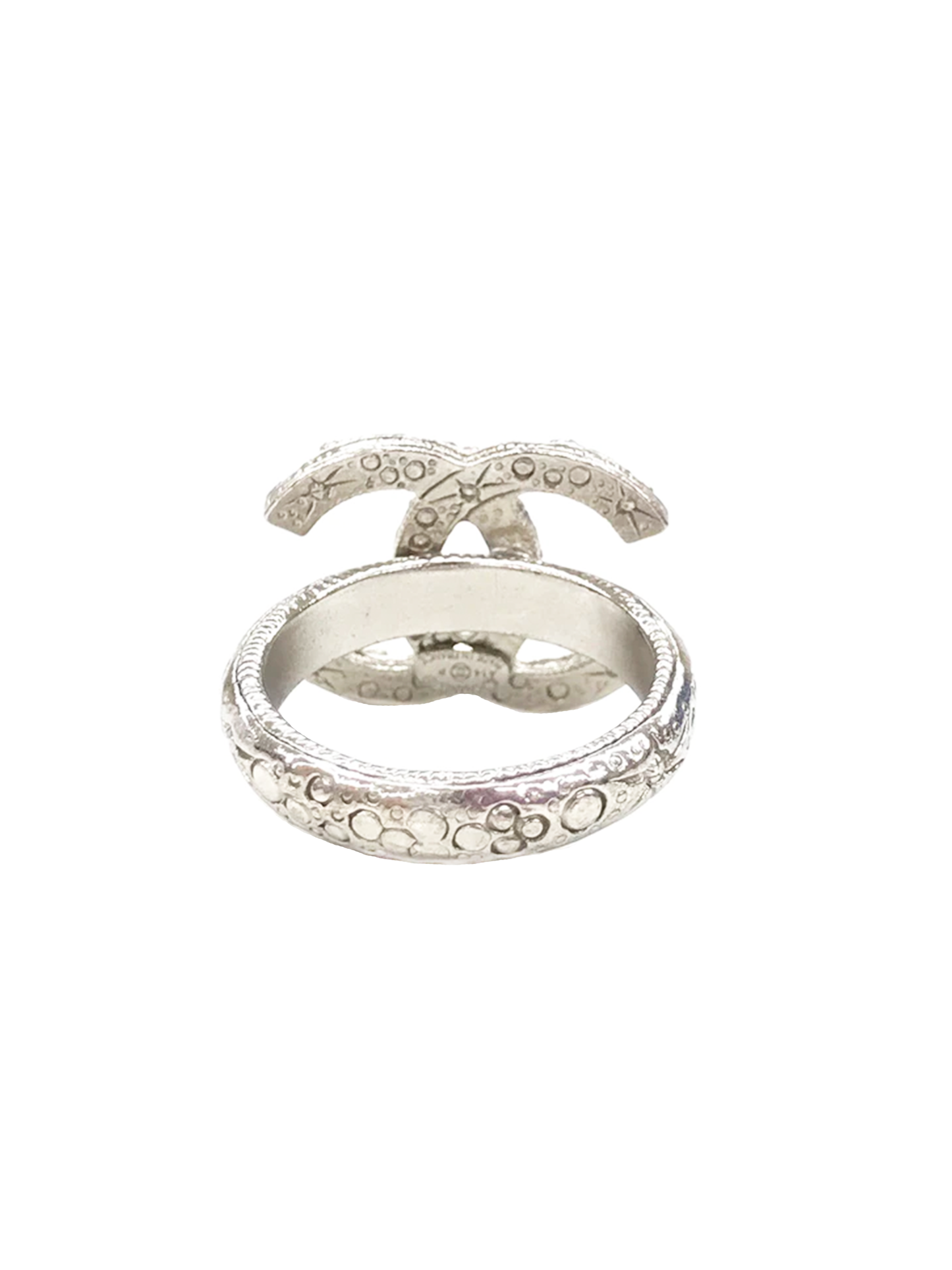 Chanel Silver Textured Ring