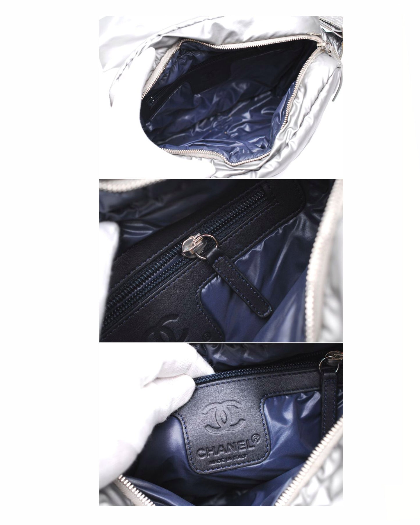 Chanel Silver Sports Messenger Bag