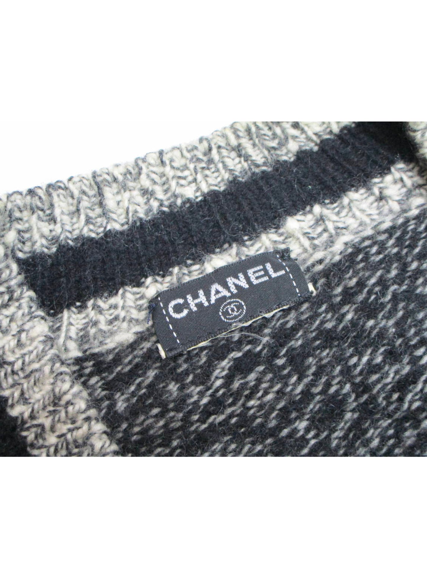 Chanel 1990s Rare Gray Wool CC Sweater