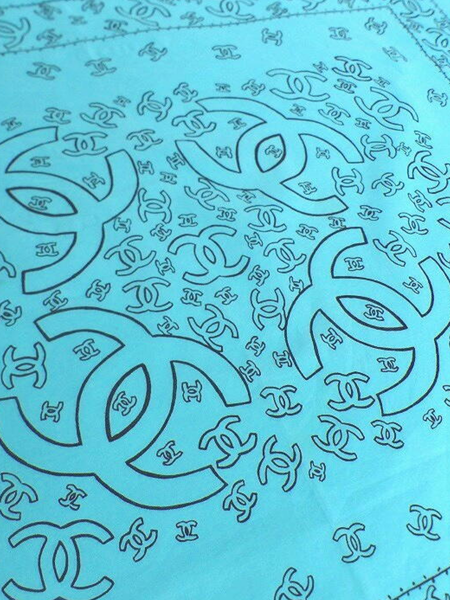 Chanel 2000s Blue Bandana Rare CC Scarf