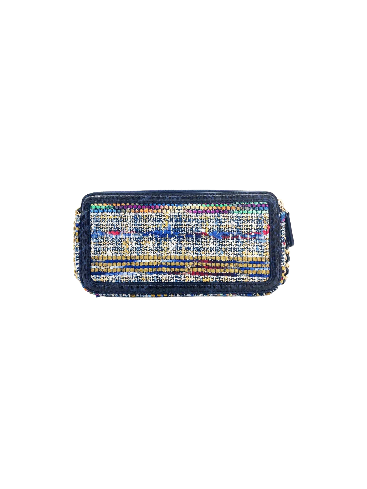 Chanel 2018 Tweed CC Filigree Clutch With Chain