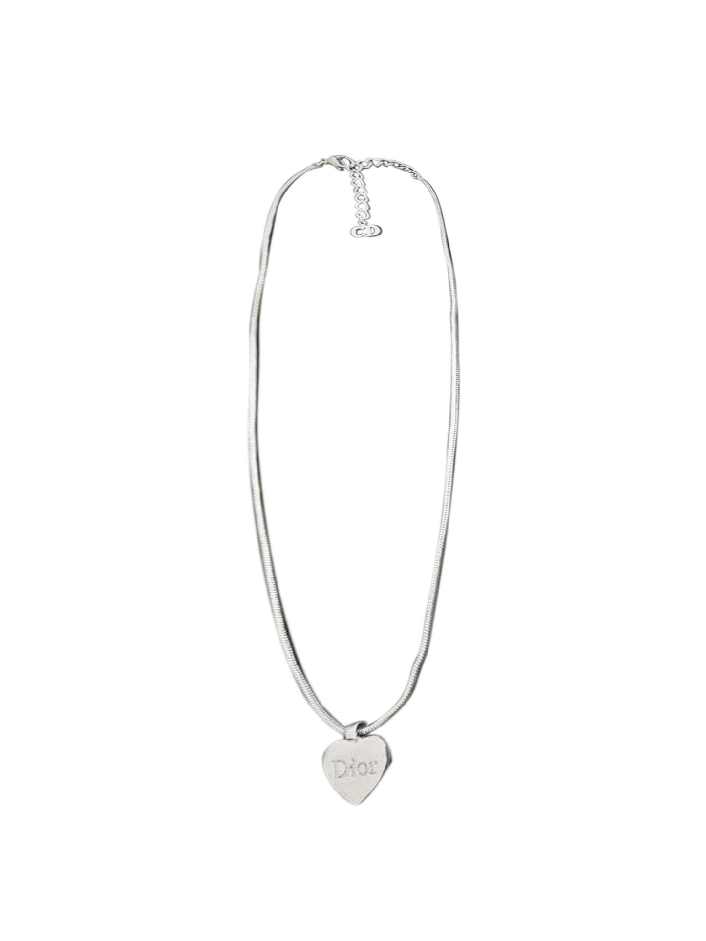 Christian Dior 2000s Silver Heart Necklace
