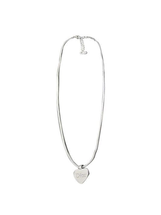 Christian Dior 2000s Silver Heart Necklace