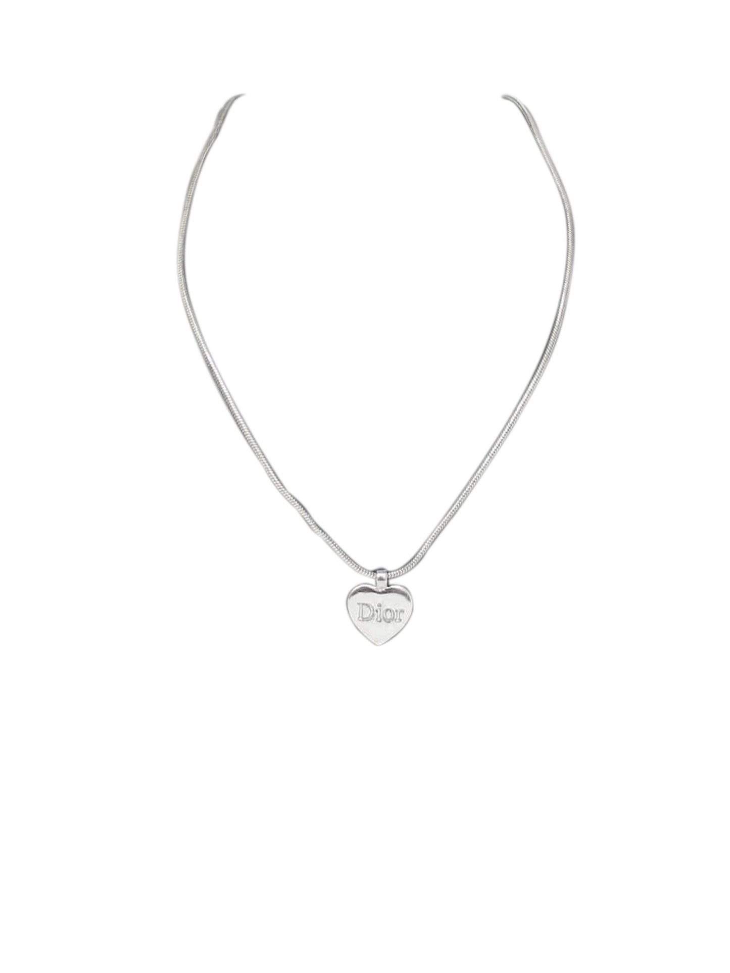 Christian Dior 2000s Silver Heart Necklace