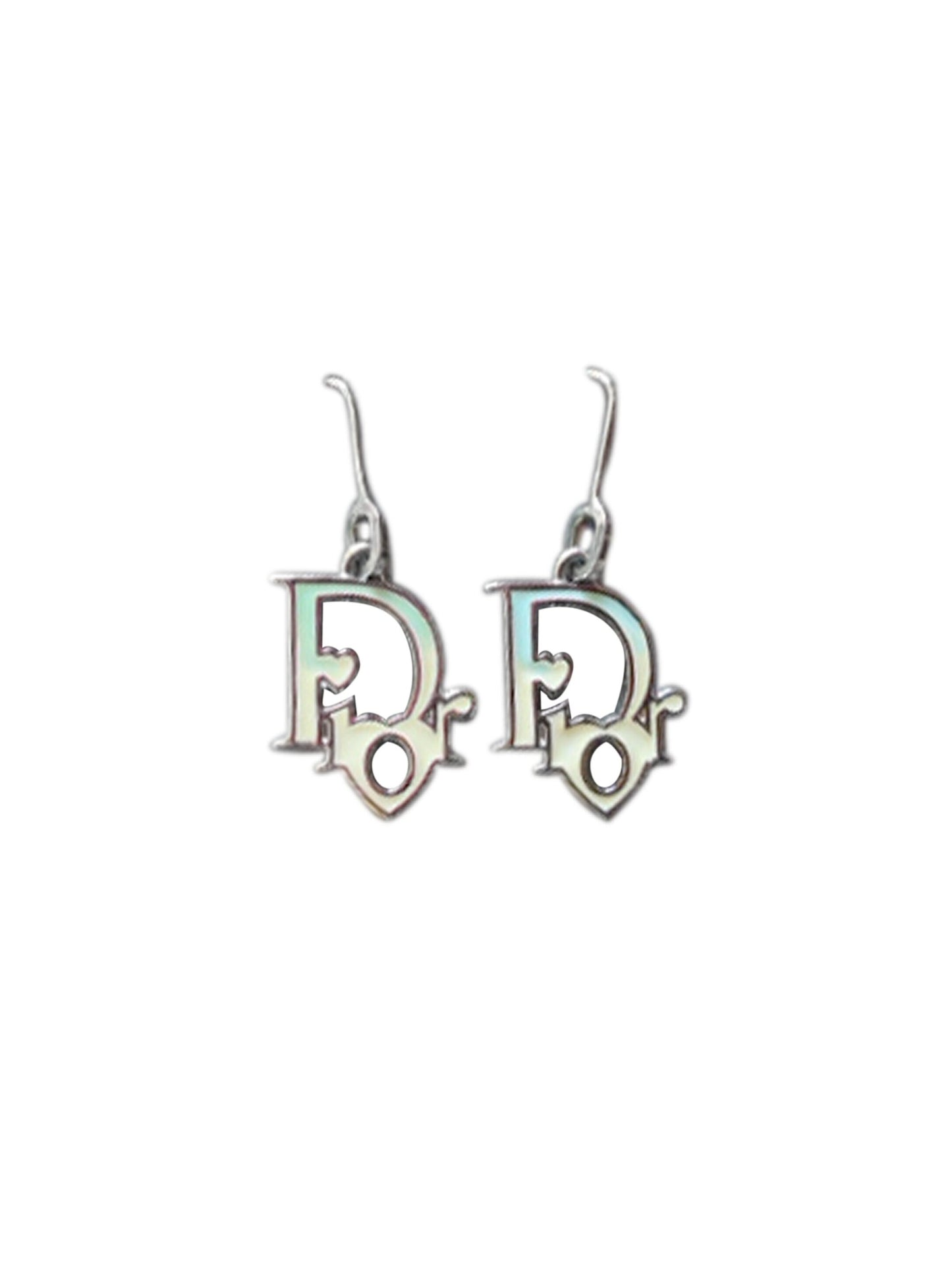 Christian Dior 2000s Multi-Coloured Oblique Drop Earrings