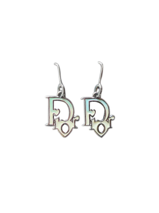 Christian Dior 2000s Multi-Coloured Oblique Drop Earrings