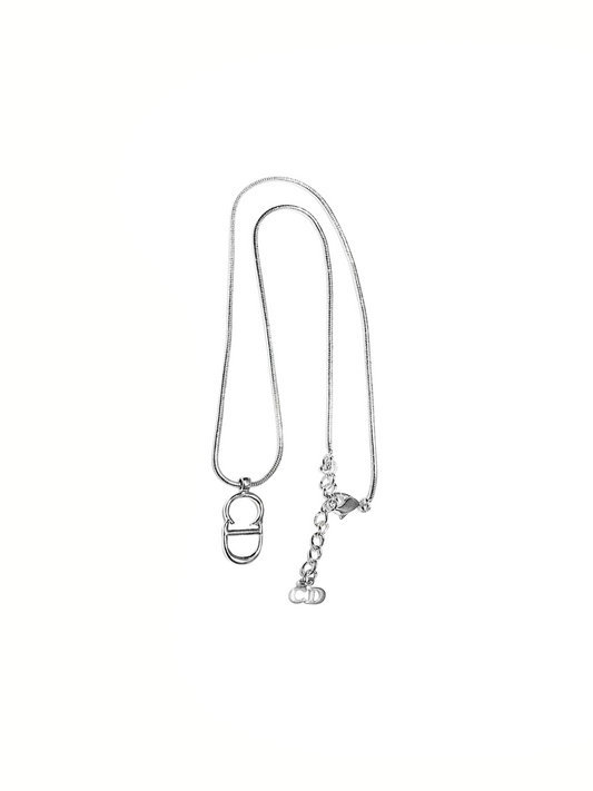 Christian Dior 2000s CD Silver Necklace
