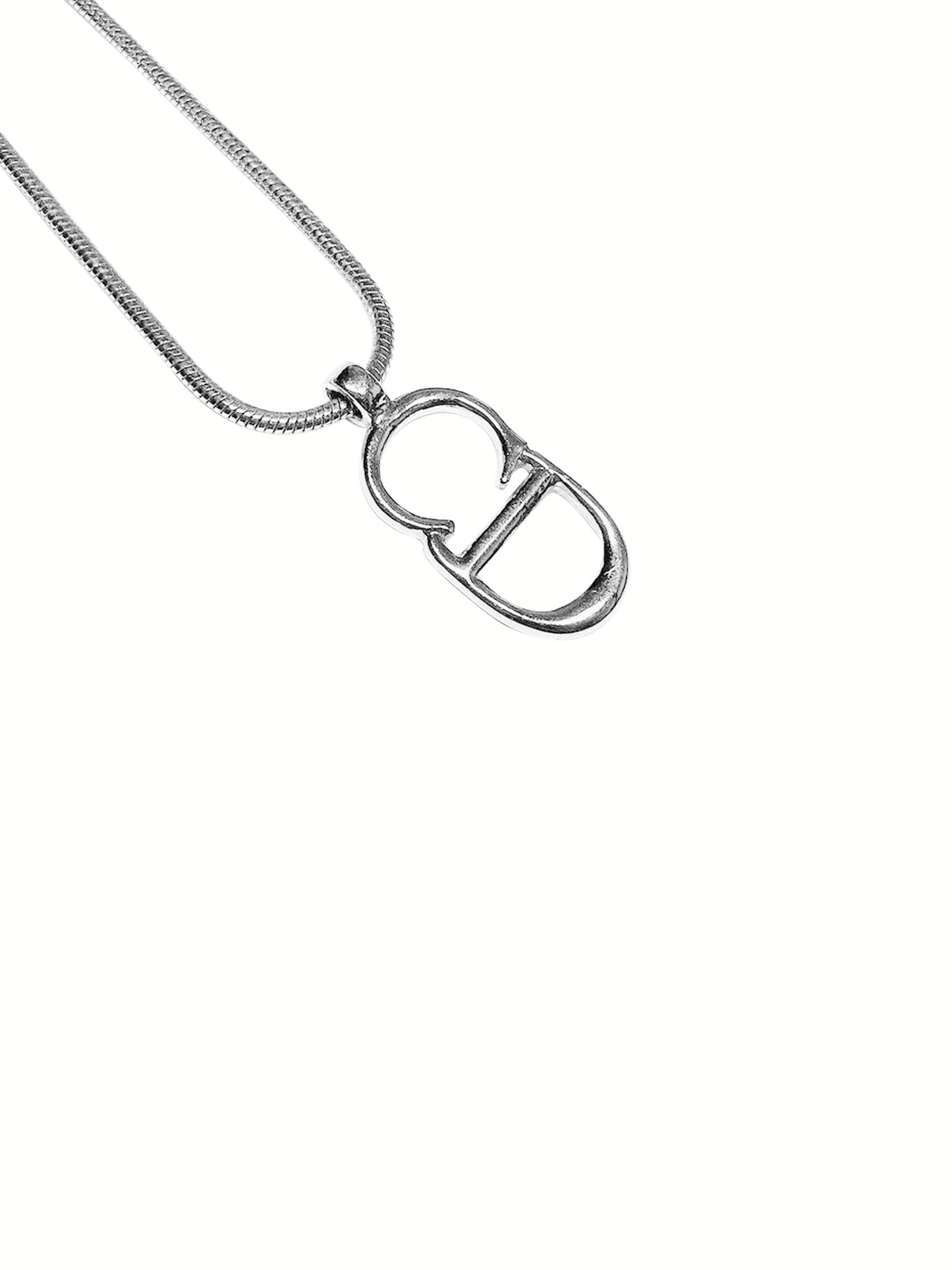 Christian Dior 2000s CD Silver Necklace