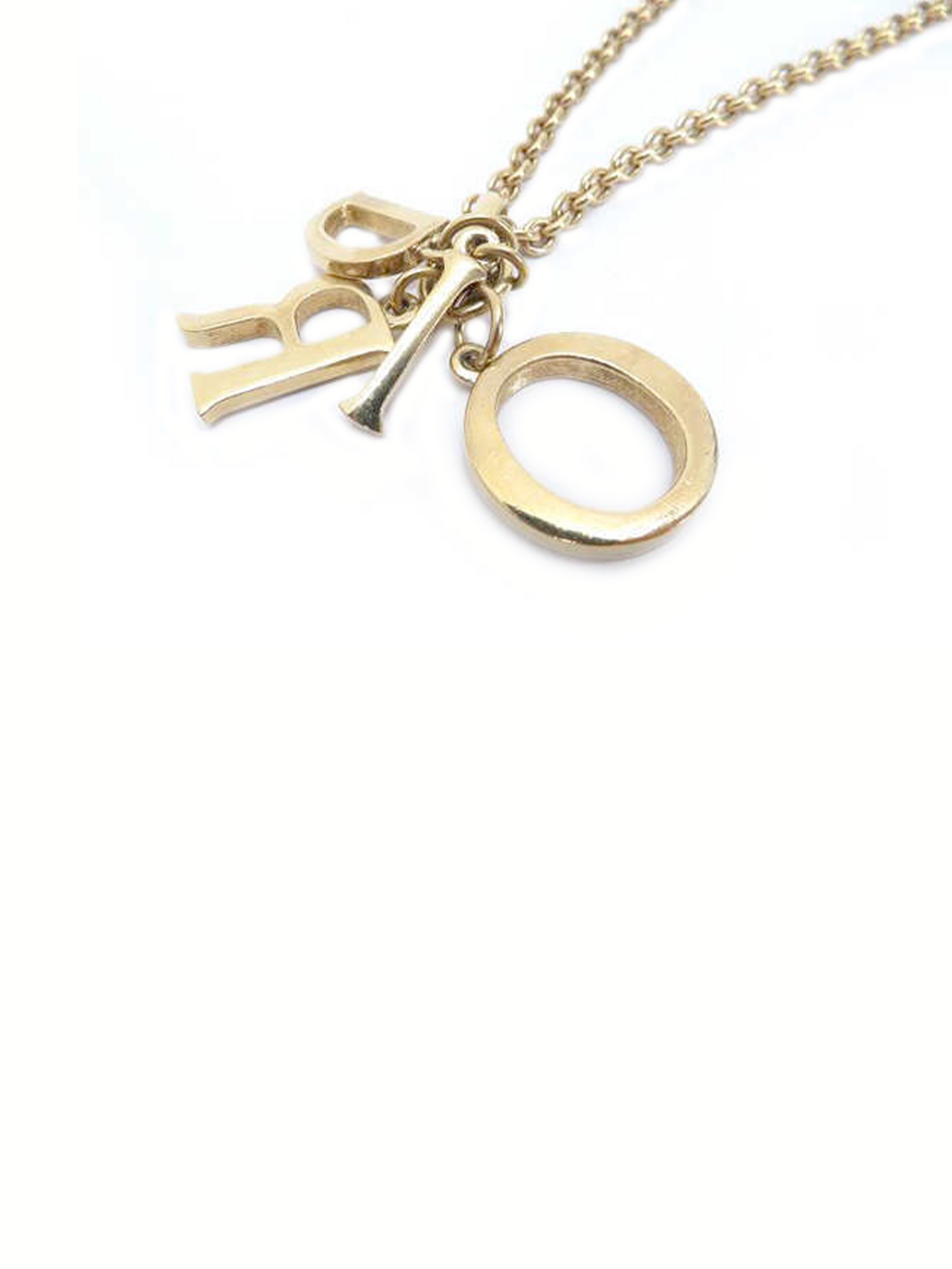 Christian Dior 2000s Gold Spell Out Necklace