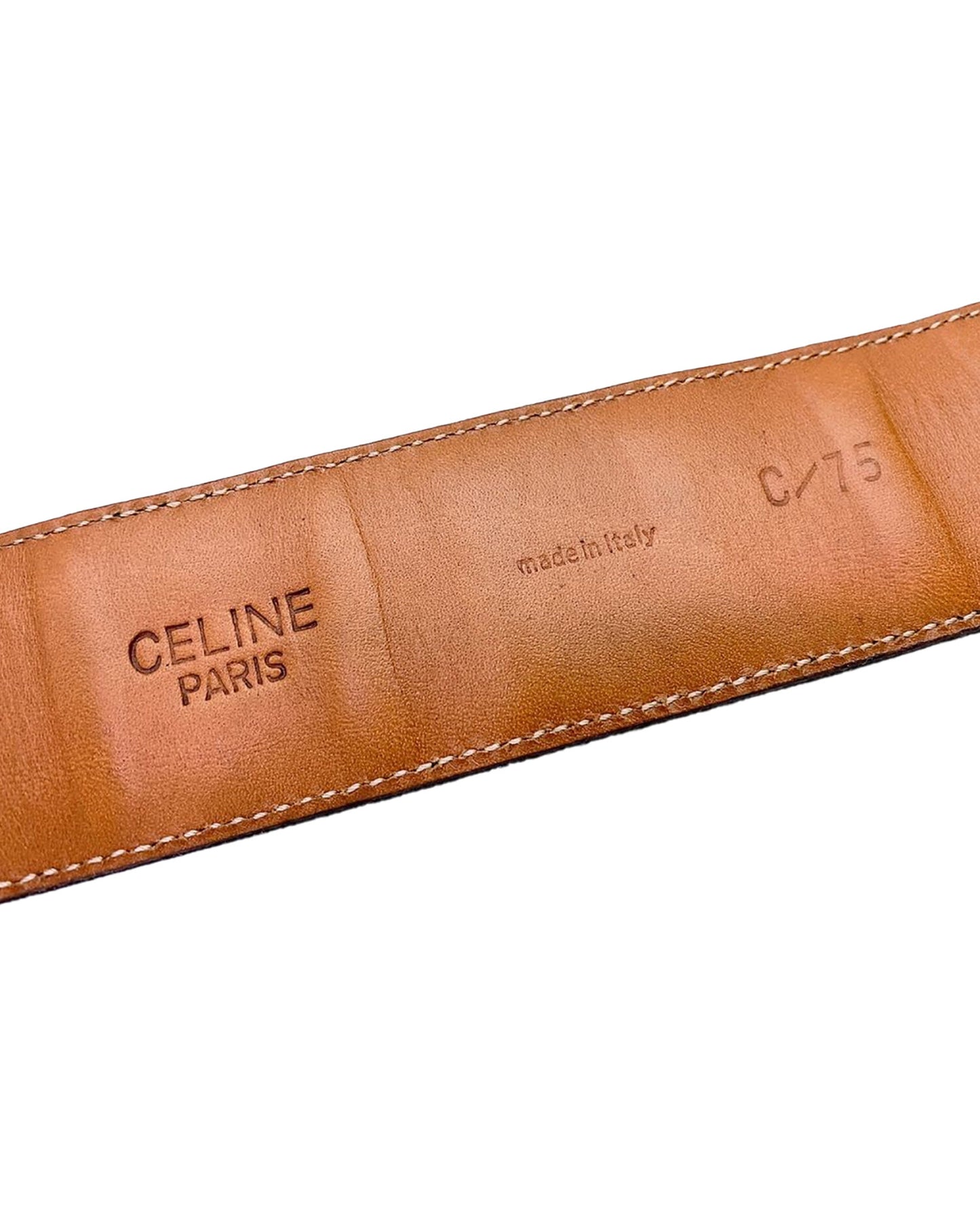 Celine 1990s Horse Loop Gold Belt
