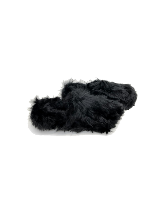 Celine 2010 Phoebe Philo Black Alpaca Long Fur Mule