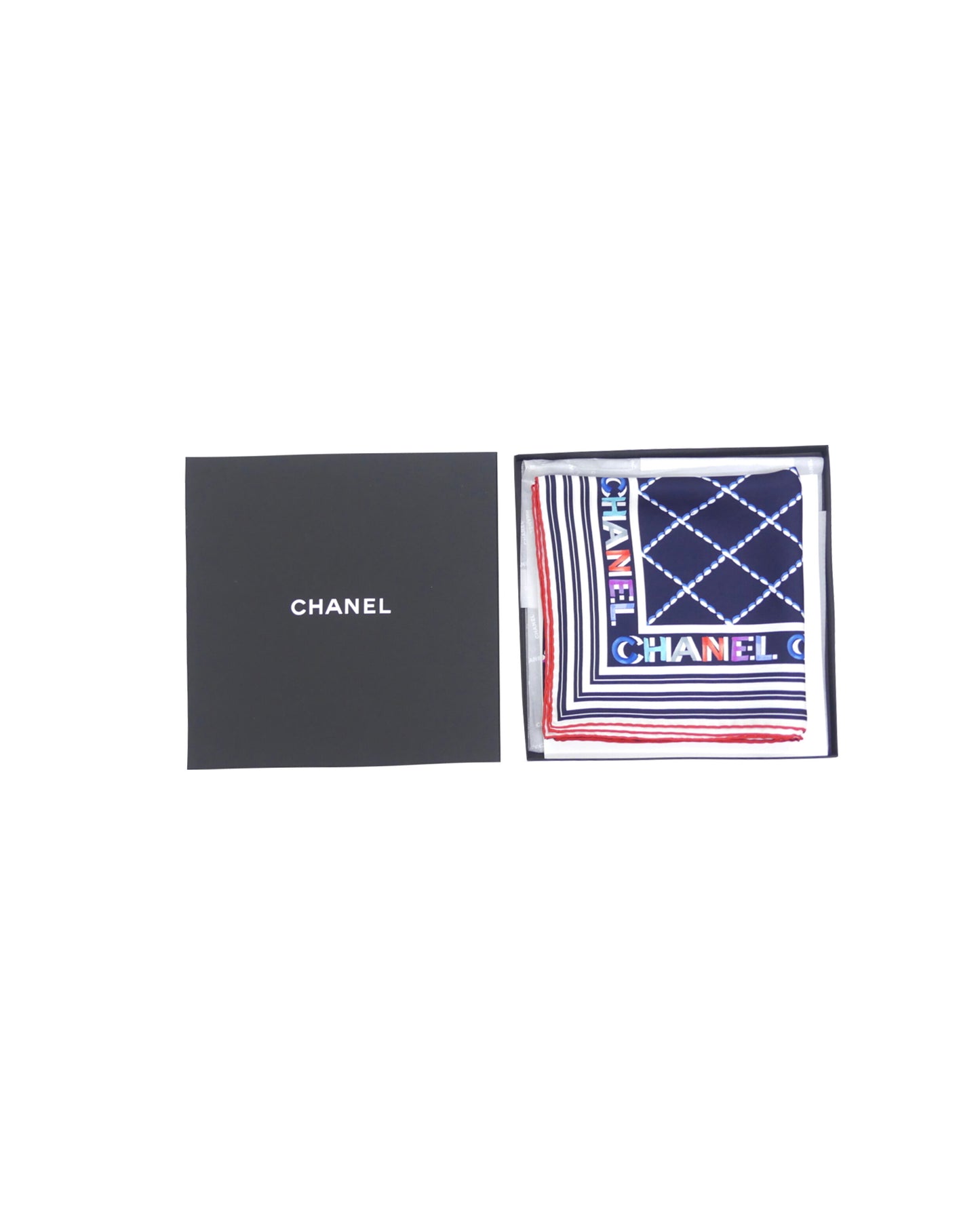 Chanel Stitched Rare Silk Scarf