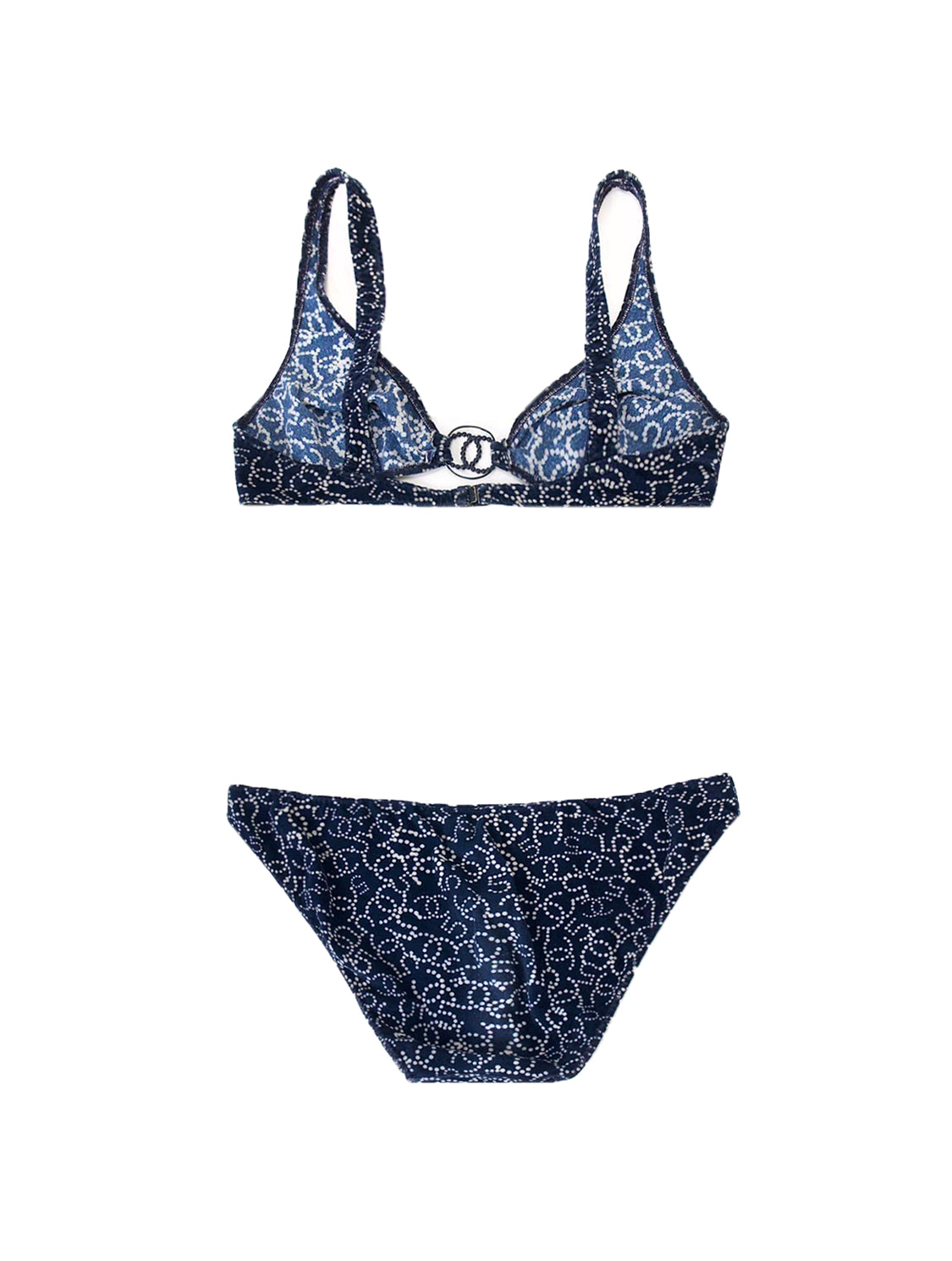 Chanel Rare SS 2006 Navy Print Two Piece Bikini