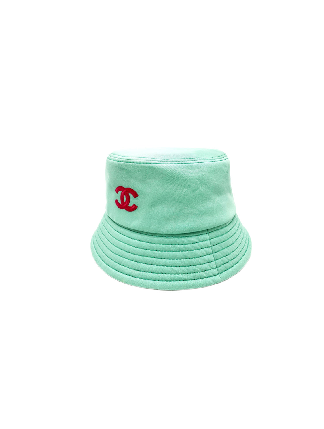Chanel 2000s Rare Nylon Turquoise Bucket Hat