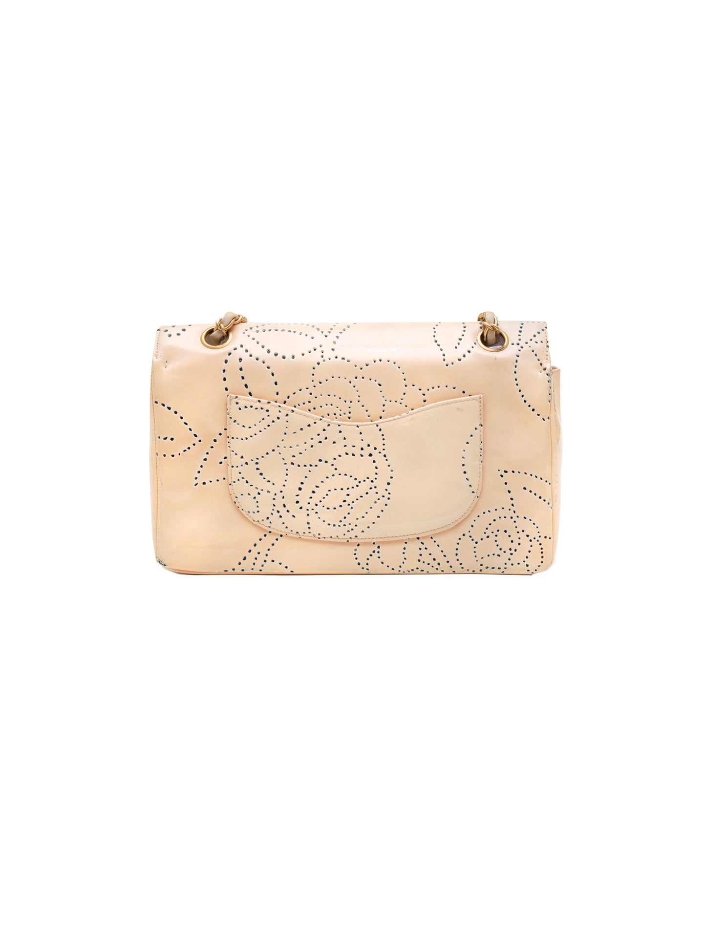 Chanel 2000s Light Pink Camellia Dotted Flap