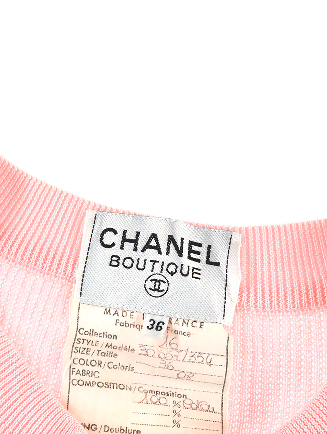 Chanel 2000s Pink Ribbed Knit Cardigan Vest