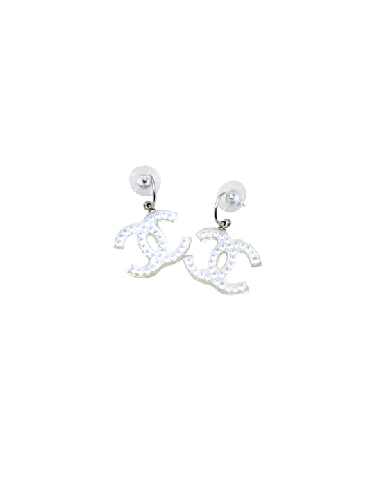 Chanel 2000s Clear CC Swing Earrings