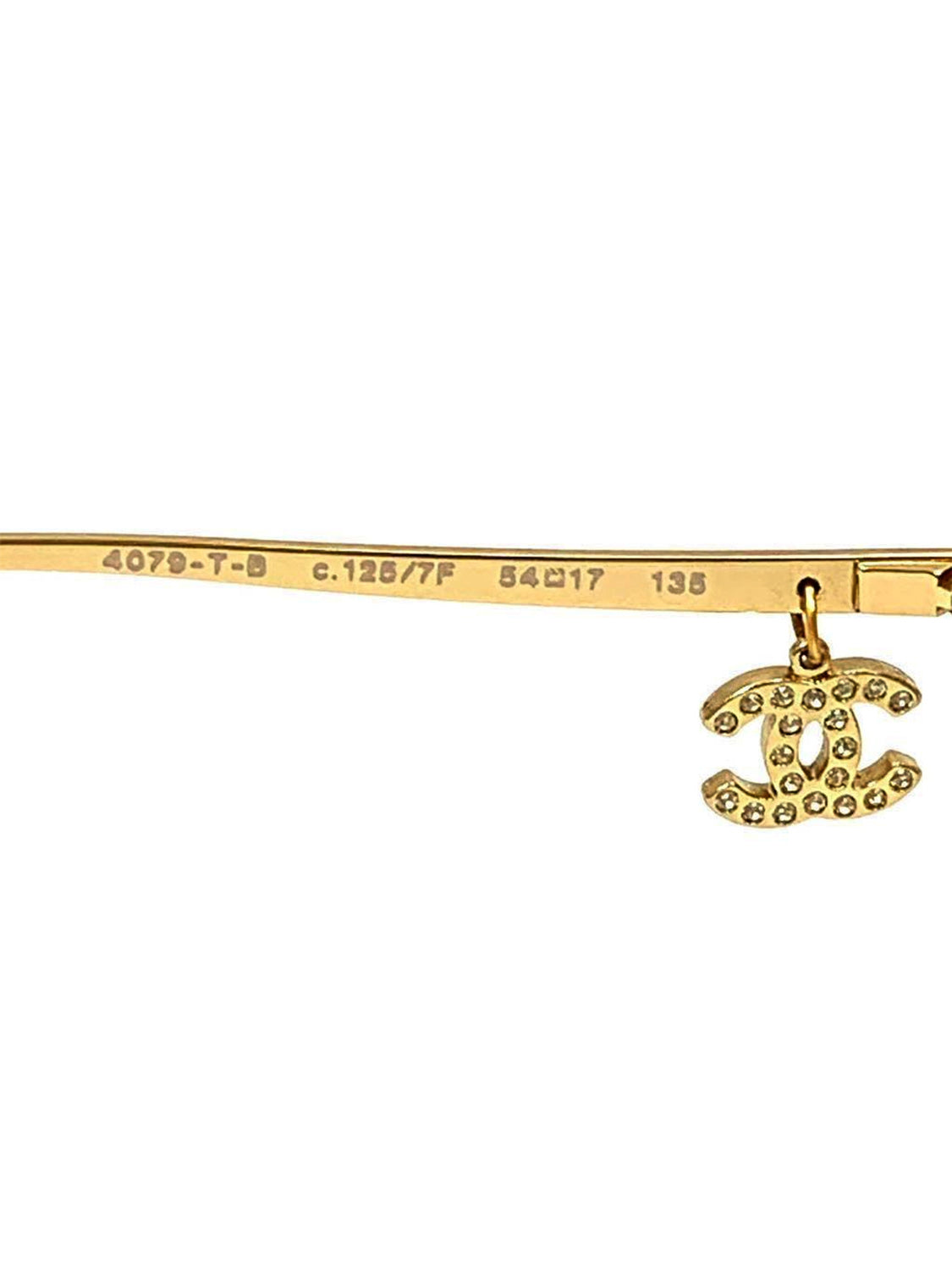 Chanel 2000s Orange Gradient Gold Rare Dangle CC Sunglasses