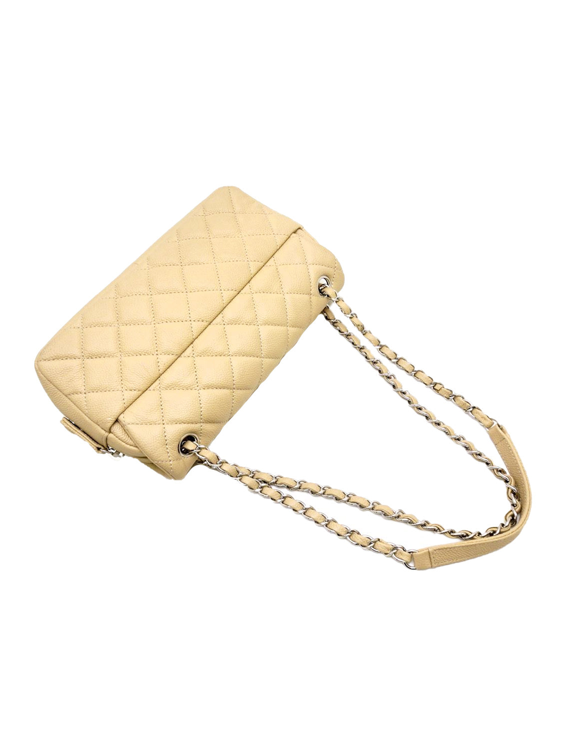 Chanel 2013/2014 Beige Matresse Pebble Leather Flap Bag