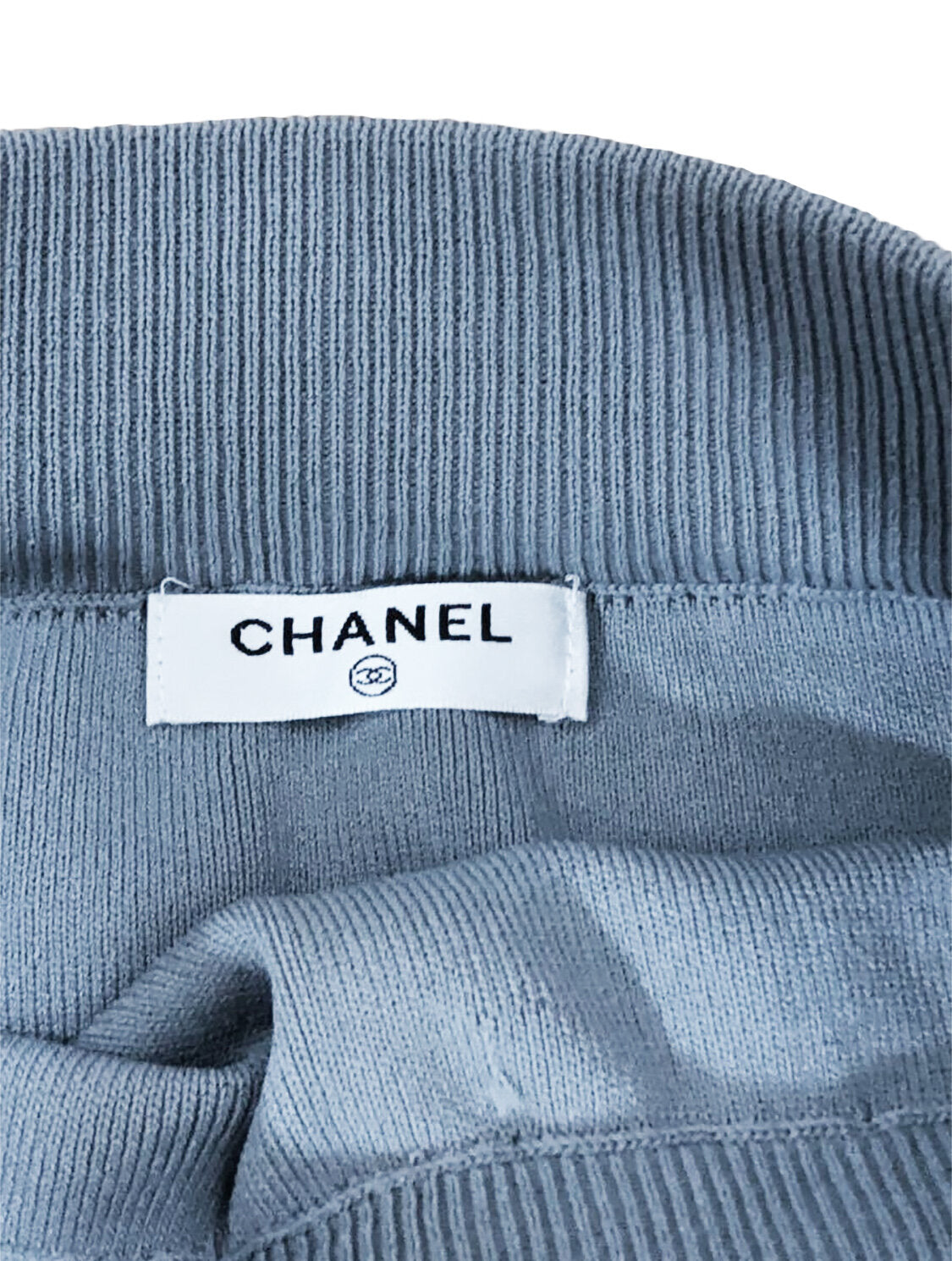 Chanel 2000s Grey Cotton Knit Skirt