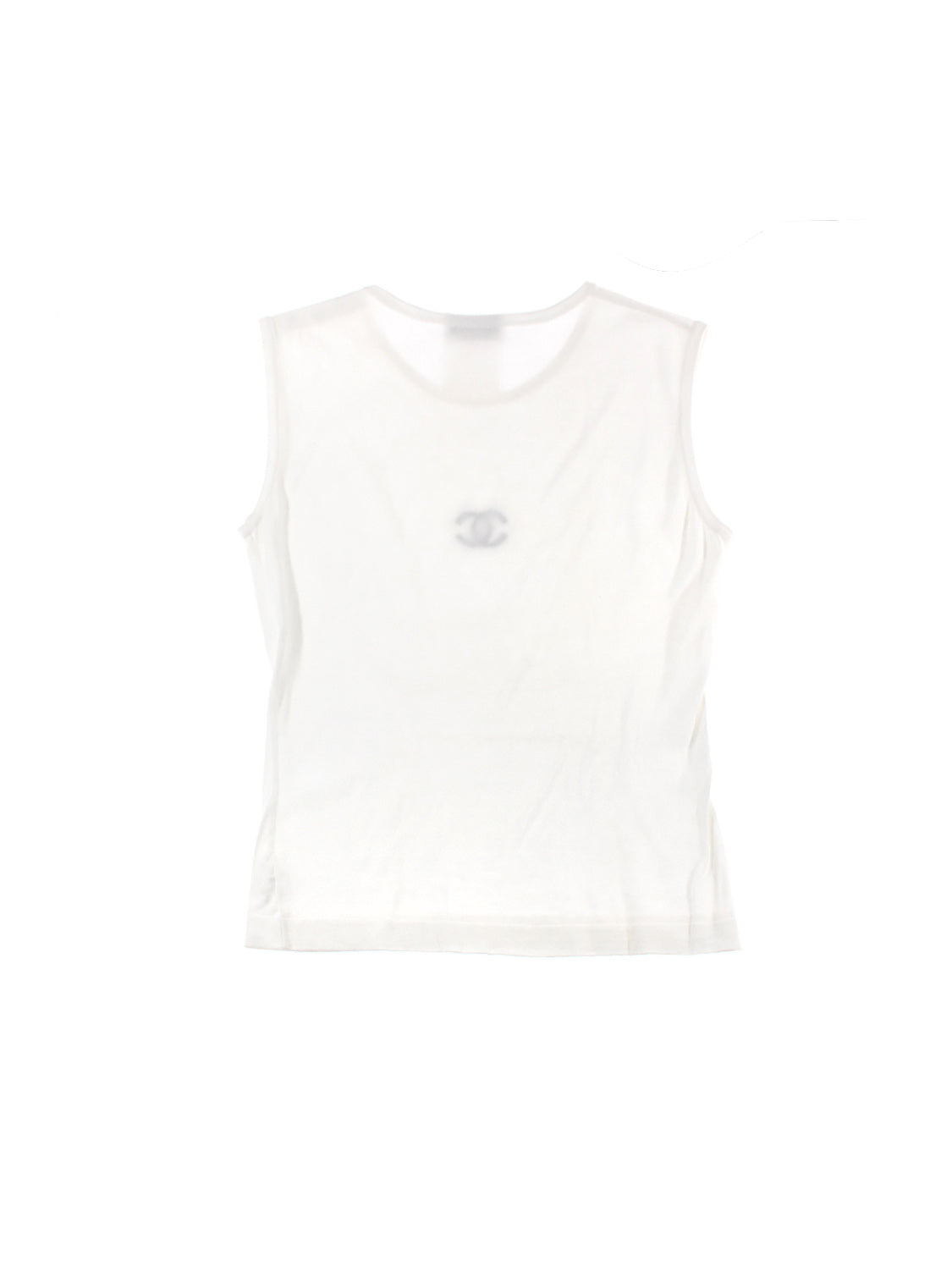 Chanel White Logo Cotton Tank