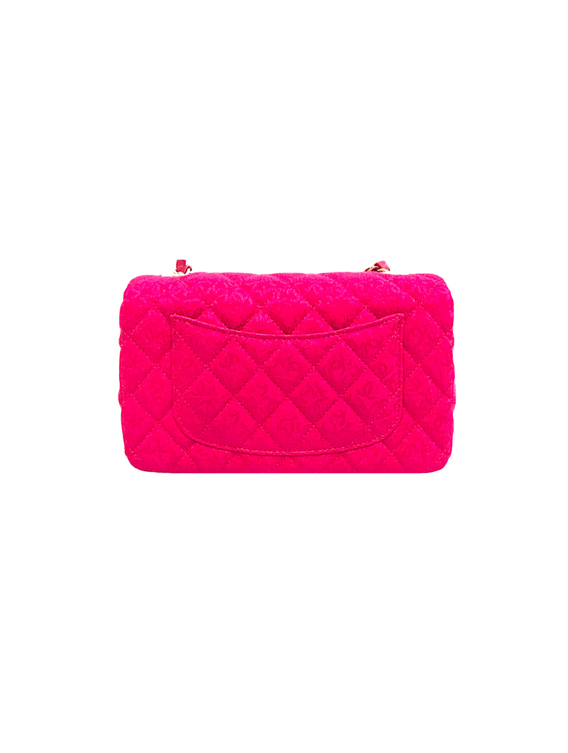 Chanel 2021 Rare Pink CC Print Fabric Flap Bag