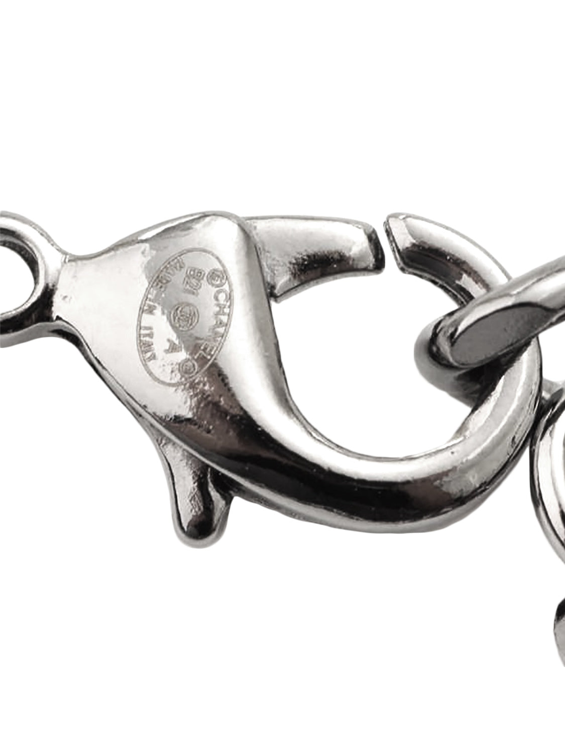 Chanel Silver Rhinestone Pendant Necklace