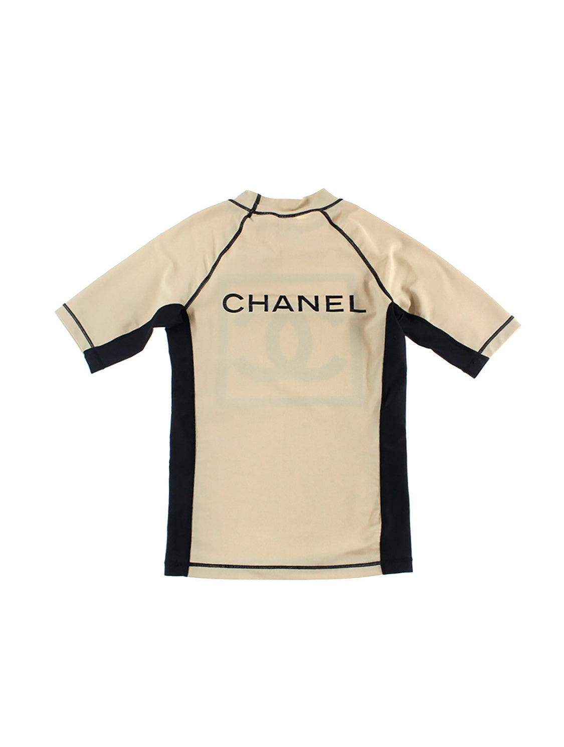 Chanel Rare Scuba Nylon CC Beige Short Sleeve