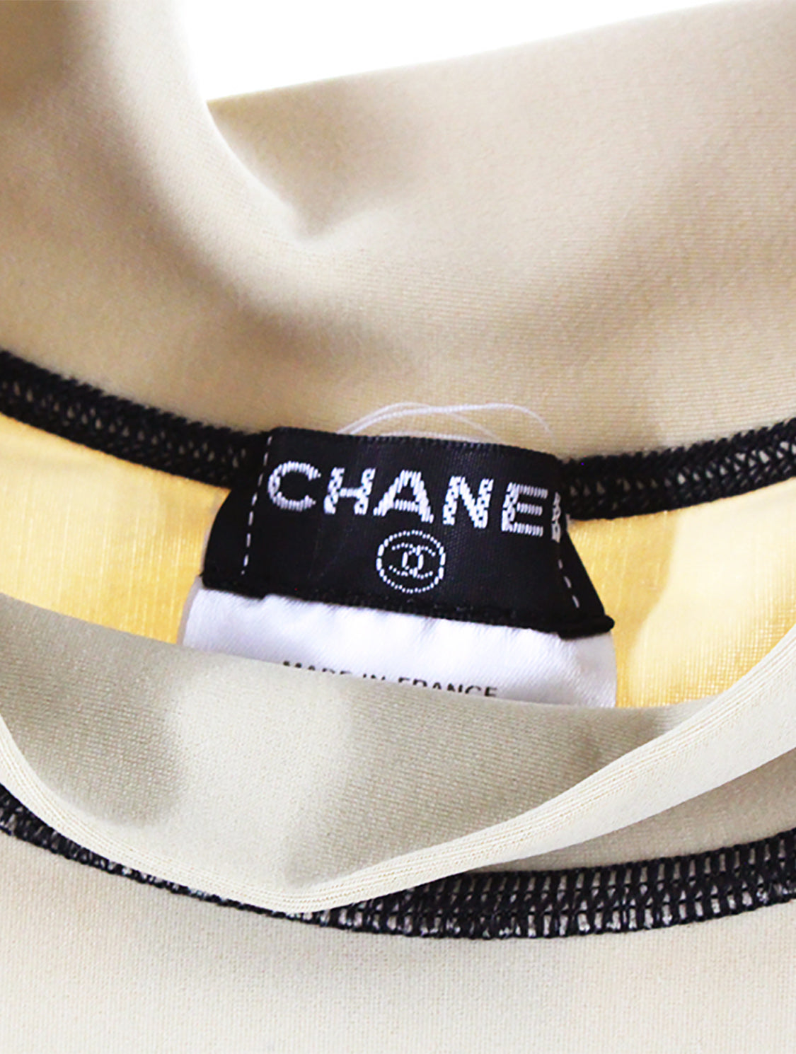 Chanel Rare Scuba Nylon CC Beige Short Sleeve