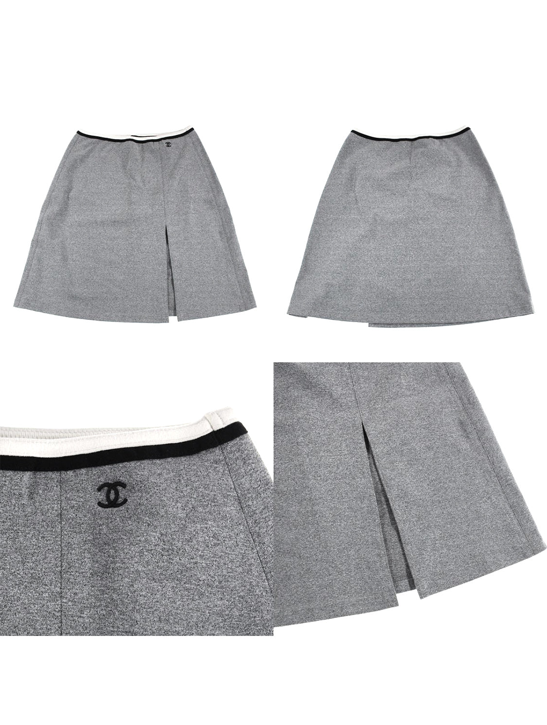 Chanel 2000s AW Gray Cotton CC Set