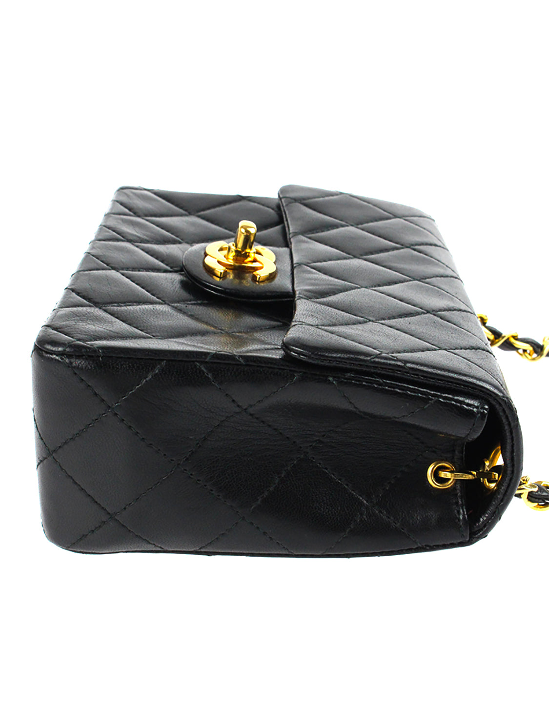Chanel Small Black Leather Gold Hardware Flap