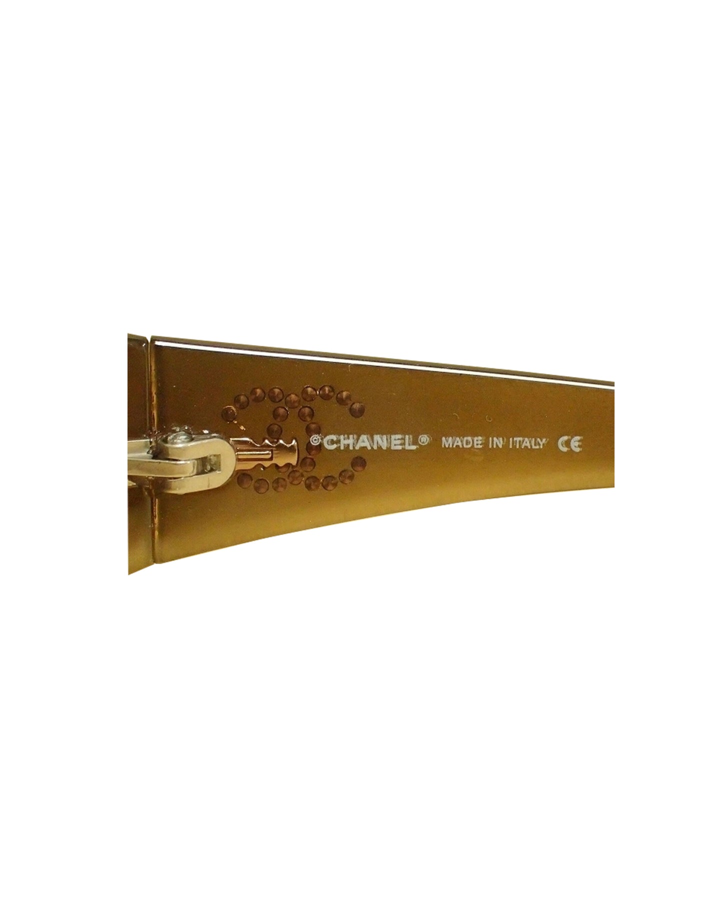 Chanel 2000s Black Gold Gradient Visor Sunglasses