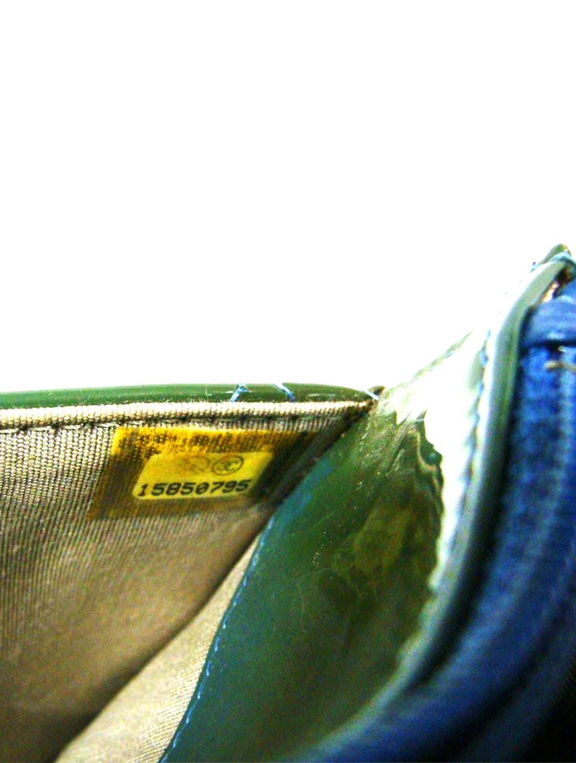 Chanel Rare FW 2011 Green Vinyl Patent Wallet on Chain