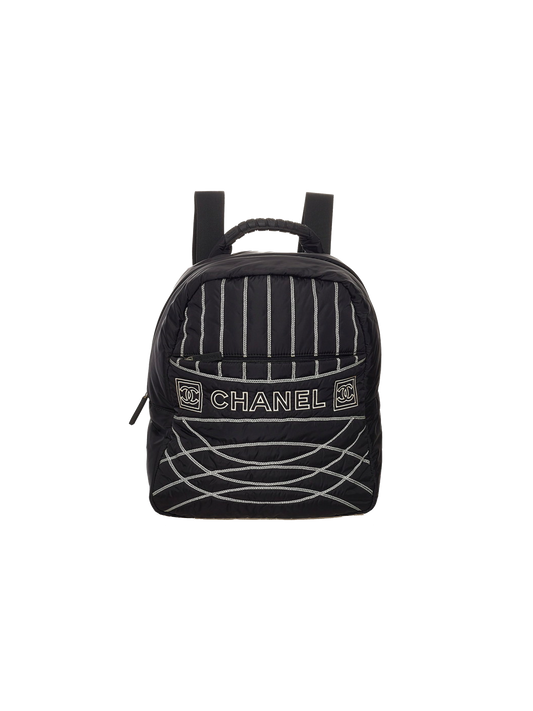 Chanel 2005 Black Sports Rare Stitch Backpack