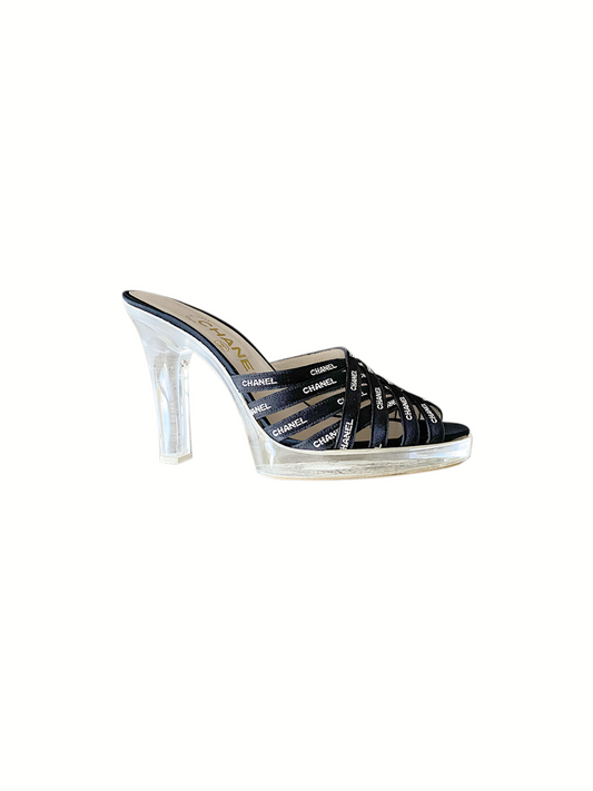 Chanel 2000s Black Multi-Strap Heels