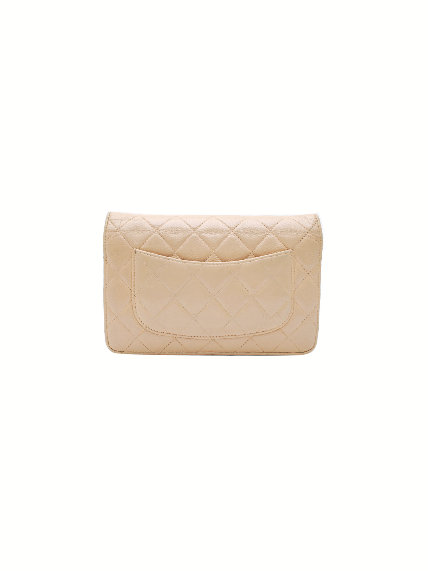 Chanel 1990s Nude Leather Wallet On Chain