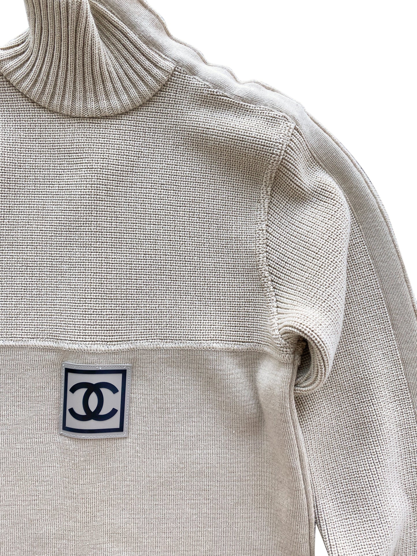 Chanel Sport Beige Turtleneck Sweater
