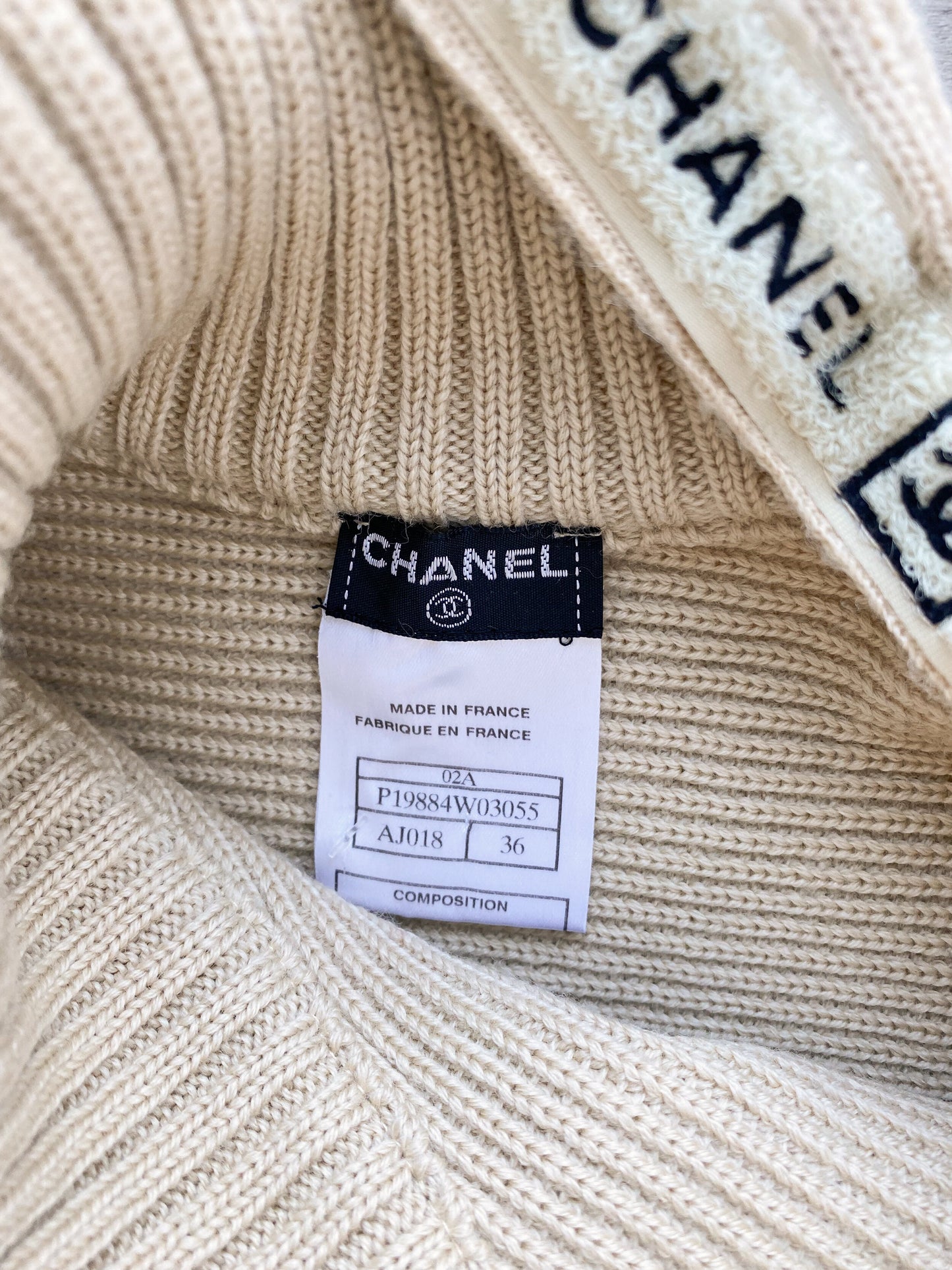 Chanel Sport Beige Turtleneck Sweater