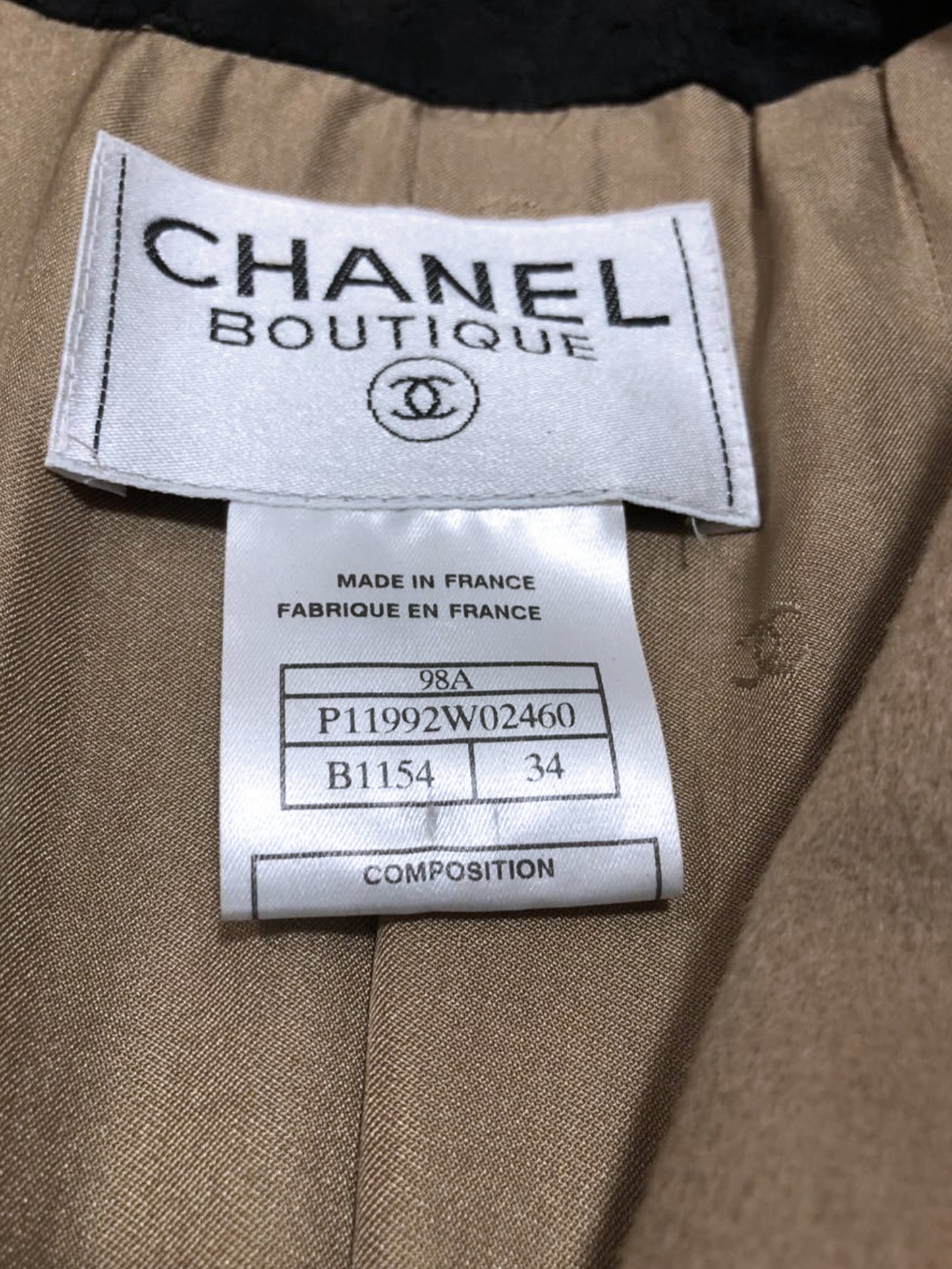 Chanel 2000s Gray and Black Wool Peacoat