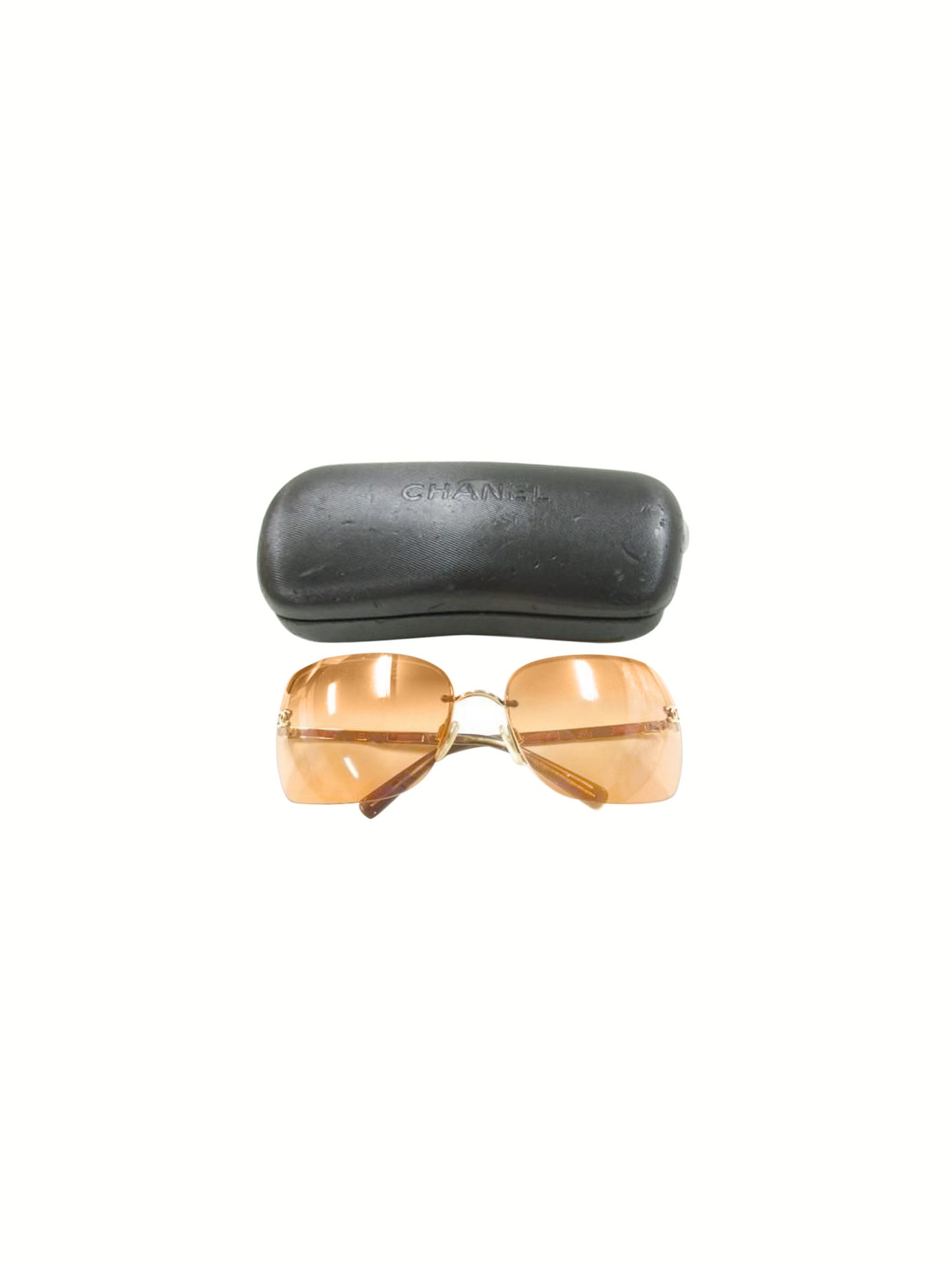 Chanel 2000s Orange Frameless Sunglasses