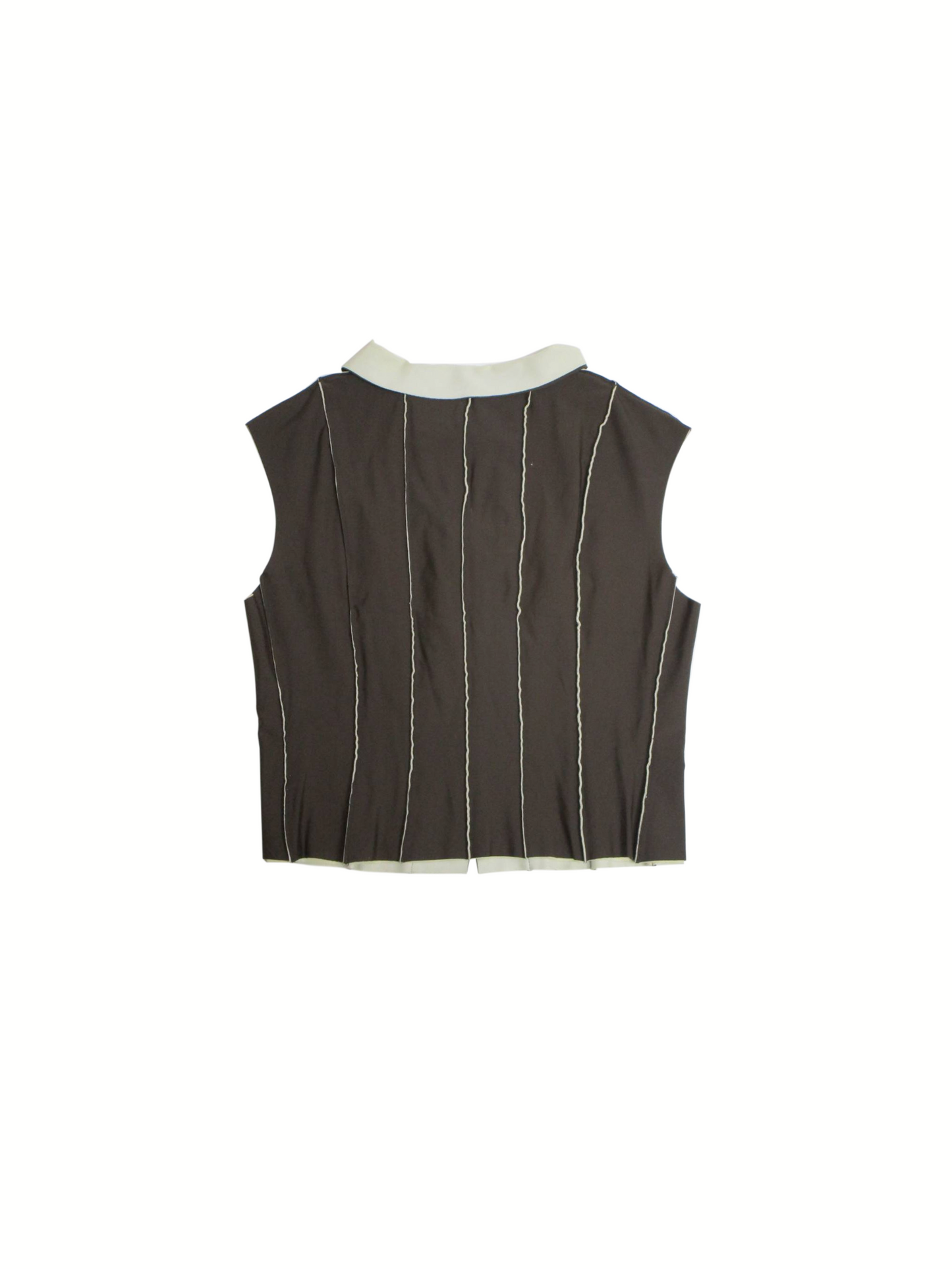 Chanel 2000s Black Cropped Stripe Vest