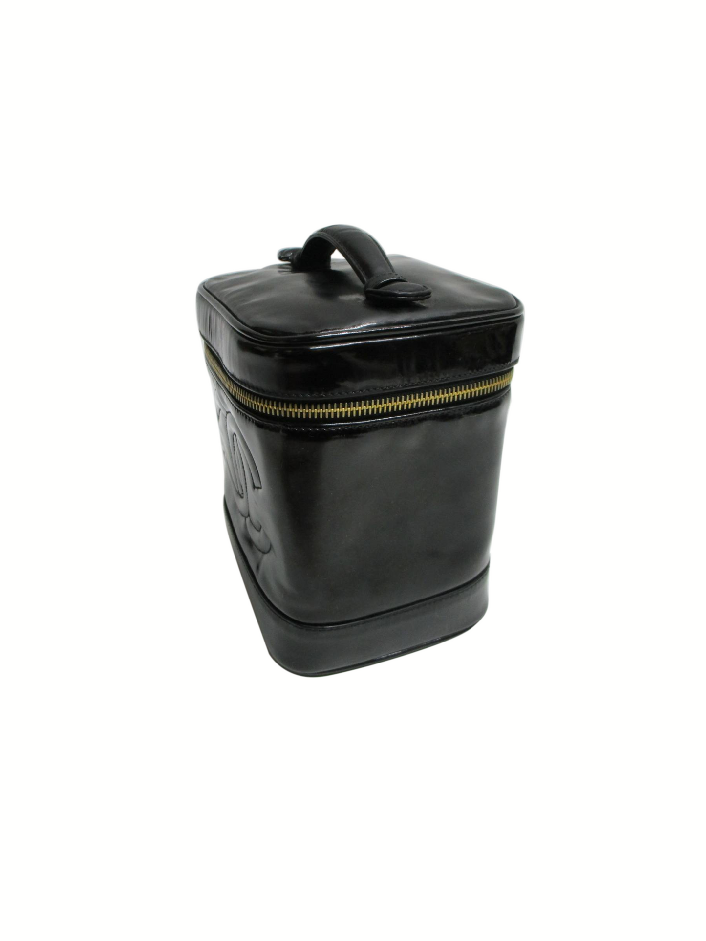Chanel 2000s Black Leather Vanity Bag
