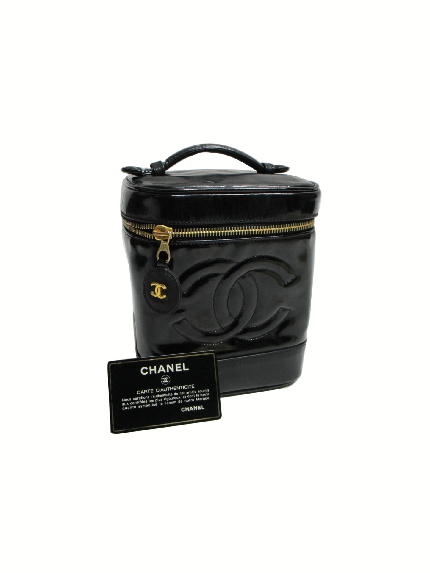 Chanel 2000s Black Leather Vanity Bag