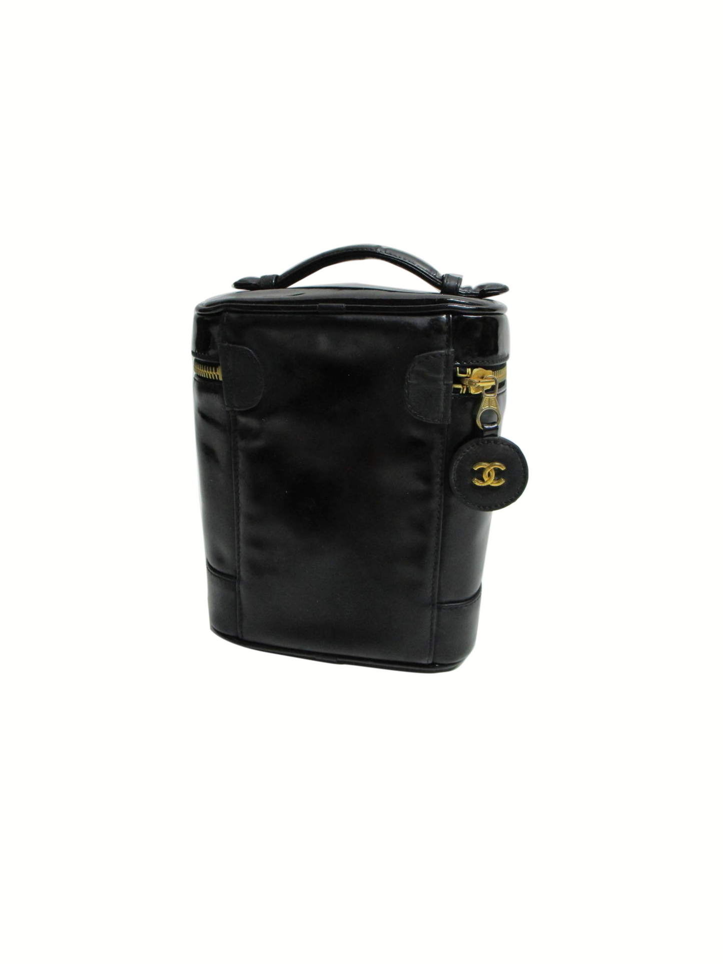 Chanel 2000s Black Leather Vanity Bag