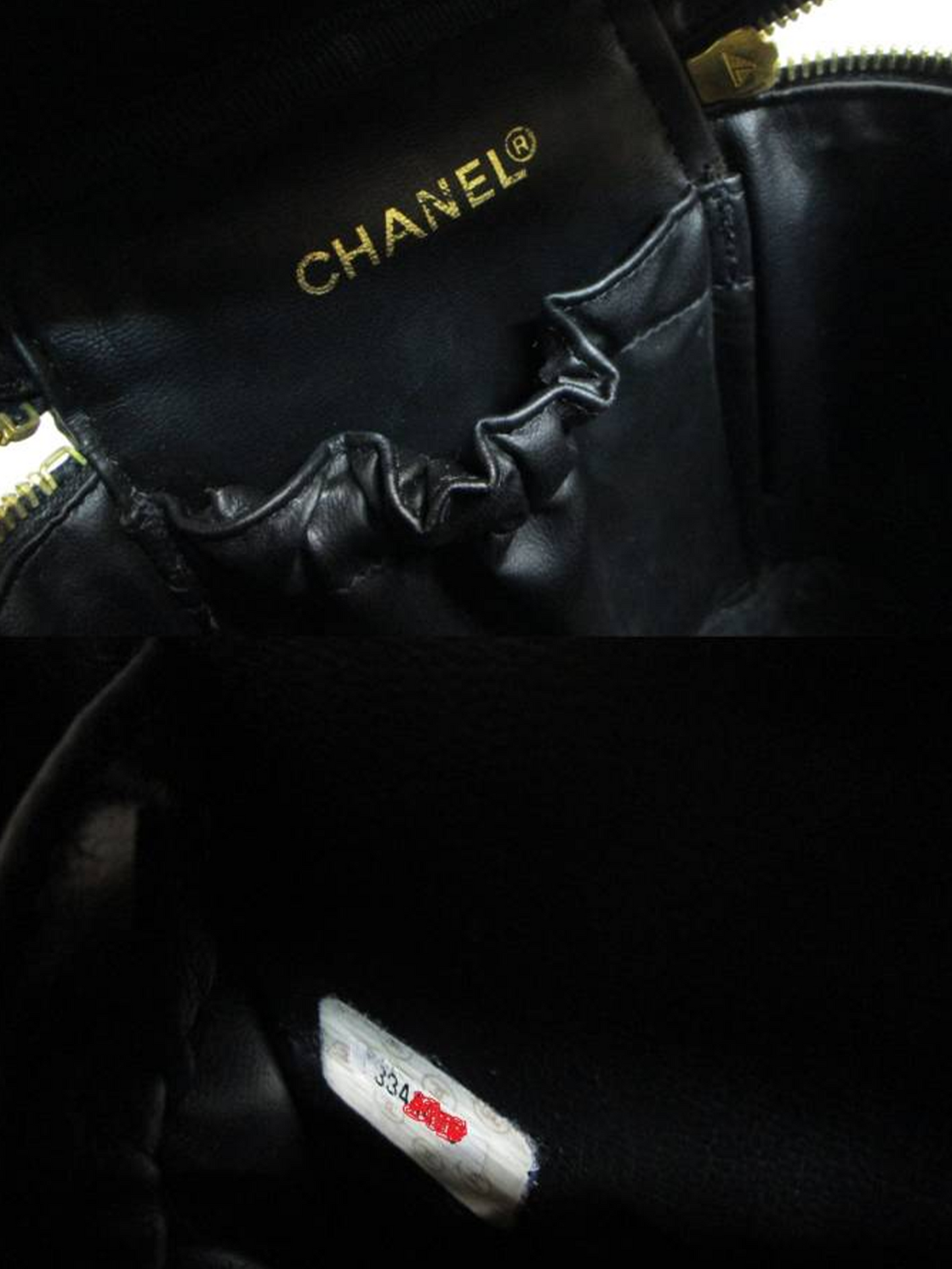 Chanel 2000s Black Leather Vanity Bag